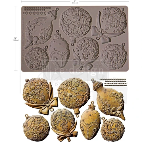 Foremka silikonowa 20x13 Shimmering Holiday Ornaments 677664 Prima