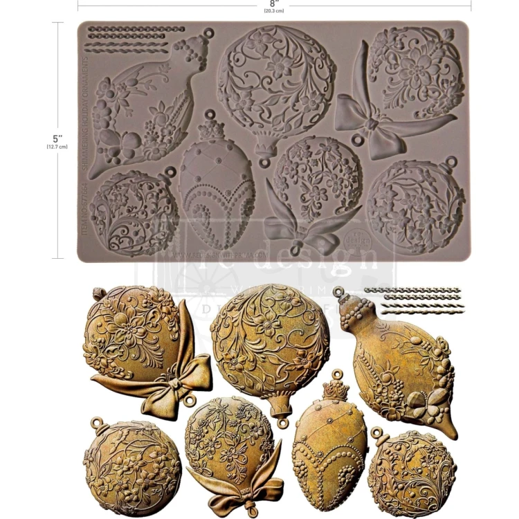 Foremka silikonowa 20x13 Shimmering Holiday Ornaments 677664 Prima