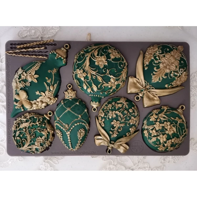 Foremka silikonowa 20x13 Shimmering Holiday Ornaments 677664 Prima