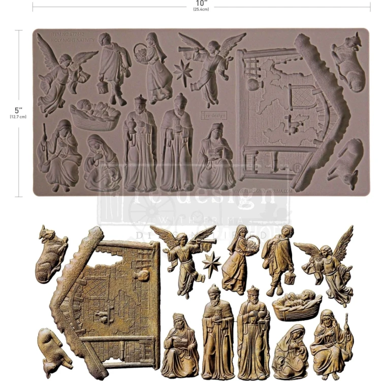 Foremka silikonowa 25x13 Holy Night Nativity 677442 Prima