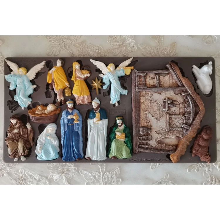 Foremka silikonowa 25x13 Holy Night Nativity 677442 Prima
