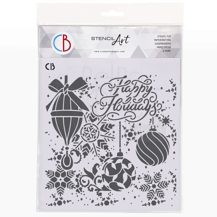 Szablon maska 22x22cm Happy Holidays MS8-027 Ciao Bella