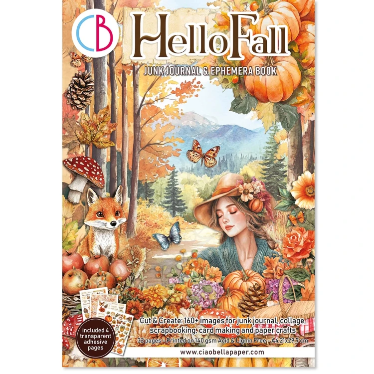 Zestaw A4 Junk Journal &amp; Ephemera Book Hello Fall CBB013 Ciao Bella