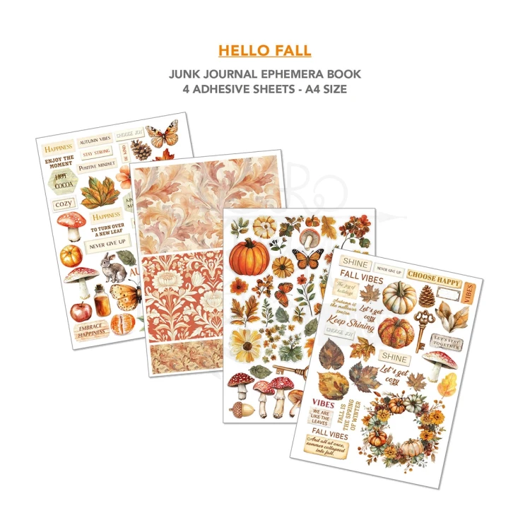 Zestaw A4 Junk Journal &amp; Ephemera Book Hello Fall CBB013 Ciao Bella