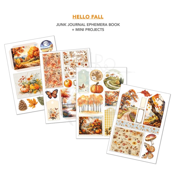 Zestaw A4 Junk Journal &amp; Ephemera Book Hello Fall CBB013 Ciao Bella