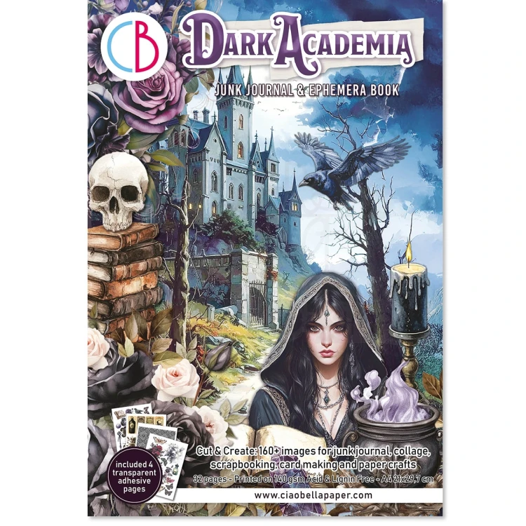 Zestaw A4 Junk Journal &amp; Ephemera Book Dark Academia CBB014 Ciao Bella