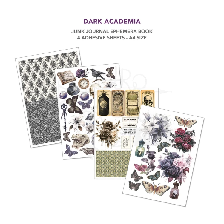 Zestaw A4 Junk Journal &amp; Ephemera Book Dark Academia CBB014 Ciao Bella