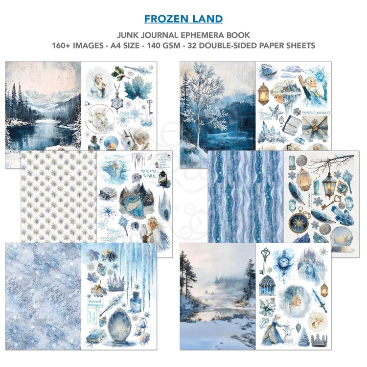 Zestaw A4 Junk Journal &amp; Ephemera Book Frozen Land CBB016 Ciao Bella
