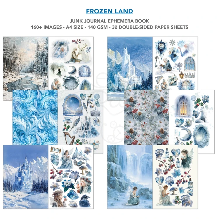 Zestaw A4 Junk Journal &amp; Ephemera Book Frozen Land CBB016 Ciao Bella