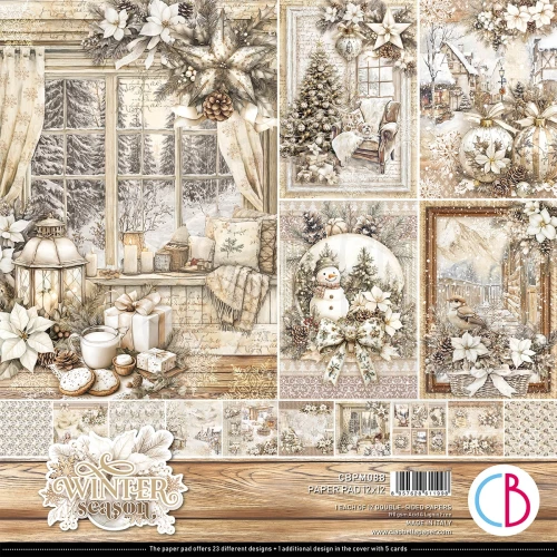 Zestaw papierów do scrapbookingu 30x30 Winter Season CBPM088 12 arkuszy Ciao Bella