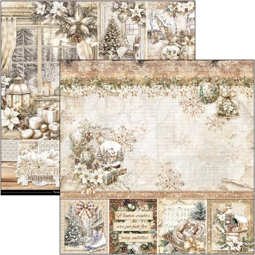 Zestaw papierów do scrapbookingu 30x30 Winter Season CBPM088 12 arkuszy Ciao Bella