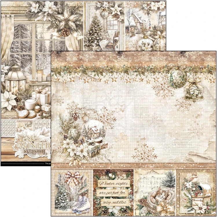 Zestaw papierów do scrapbookingu 30x30 Winter Season CBPM088 12 arkuszy Ciao Bella