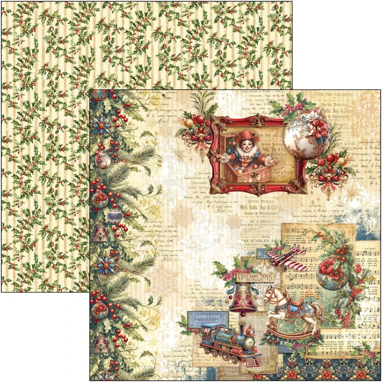 Zestaw papierów do scrapbookingu 30x30 Toy Shop CBPM089 12 arkuszy Ciao Bella