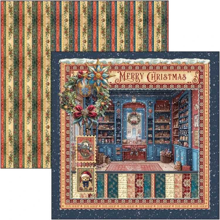 Zestaw papierów do scrapbookingu 30x30 Toy Shop CBPM089 12 arkuszy Ciao Bella