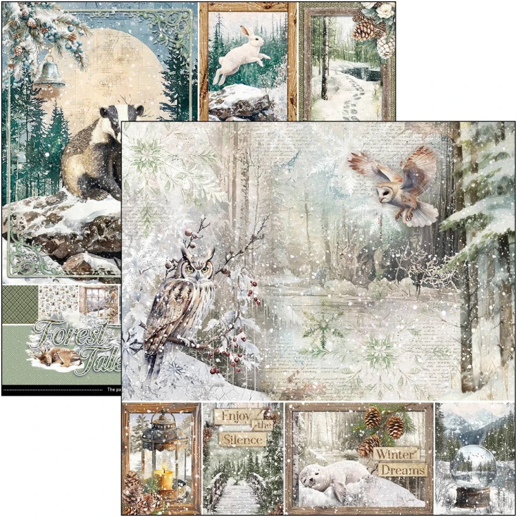 Zestaw papierów do scrapbookingu 30x30 Forest Tales CBPM090 12 arkuszy Ciao Bella