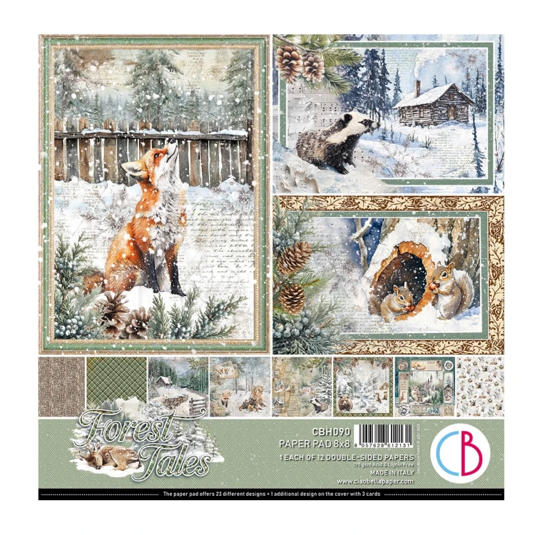 Zestaw papierów do scrapbookingu 20x20 Forest Tales CBH090 12 arkuszy Ciao Bella
