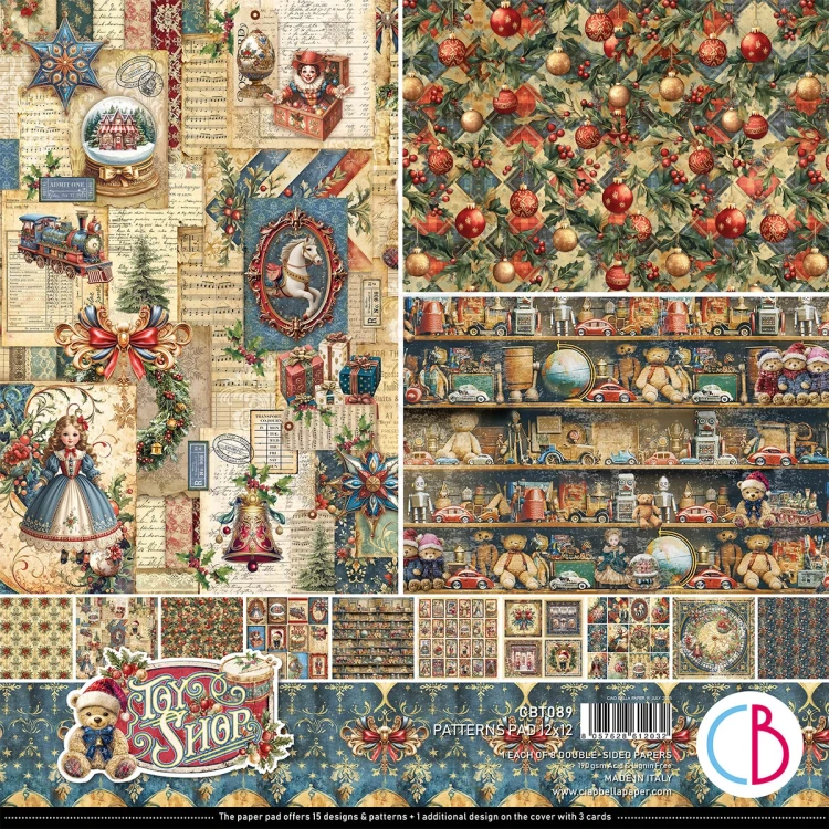 Zestaw papierów do scrapbookingu A4 Toy Shop CBT089 9 arkuszy Ciao Bella