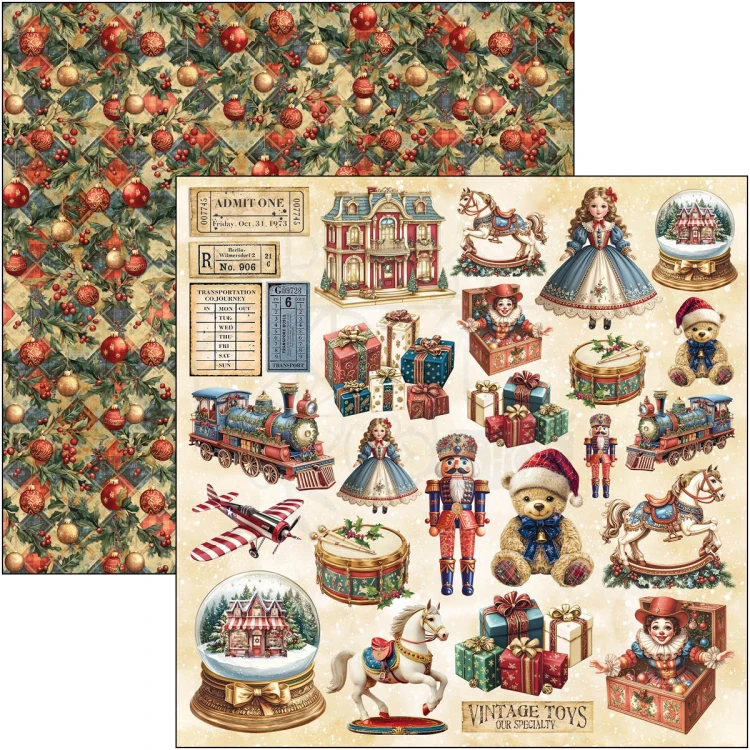 Zestaw papierów do scrapbookingu A4 Toy Shop CBT089 9 arkuszy Ciao Bella