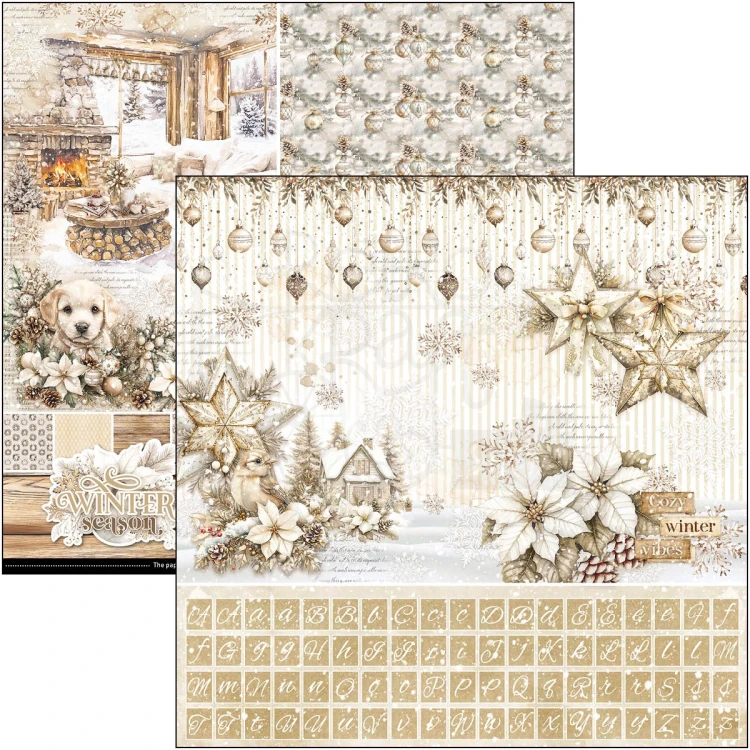 Zestaw papierów do scrapbookingu 30x30 Winter Season CBT088 8 arkuszy Ciao Bella