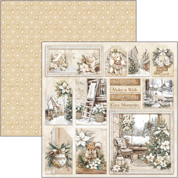 Zestaw papierów do scrapbookingu 30x30 Winter Season CBT088 8 arkuszy Ciao Bella