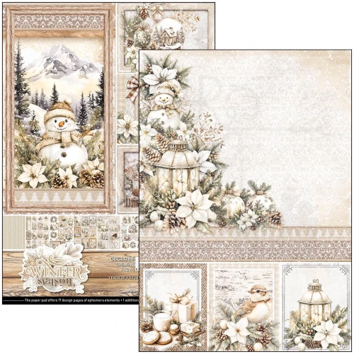 Zestaw papierów do scrapbookingu A4 Winter Season CBCL088 9 arkuszy Ciao Bella