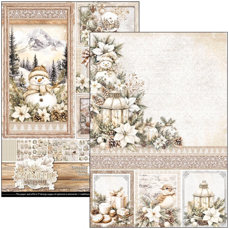Zestaw papierów do scrapbookingu A4 Winter Season CBCL088 9 arkuszy Ciao Bella