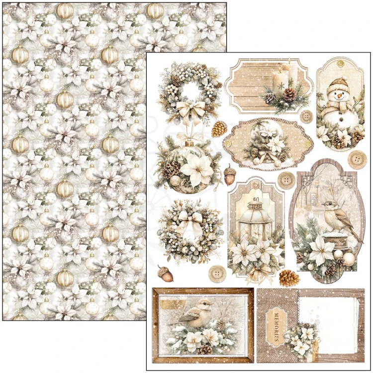 Zestaw papierów do scrapbookingu A4 Winter Season CBCL088 9 arkuszy Ciao Bella