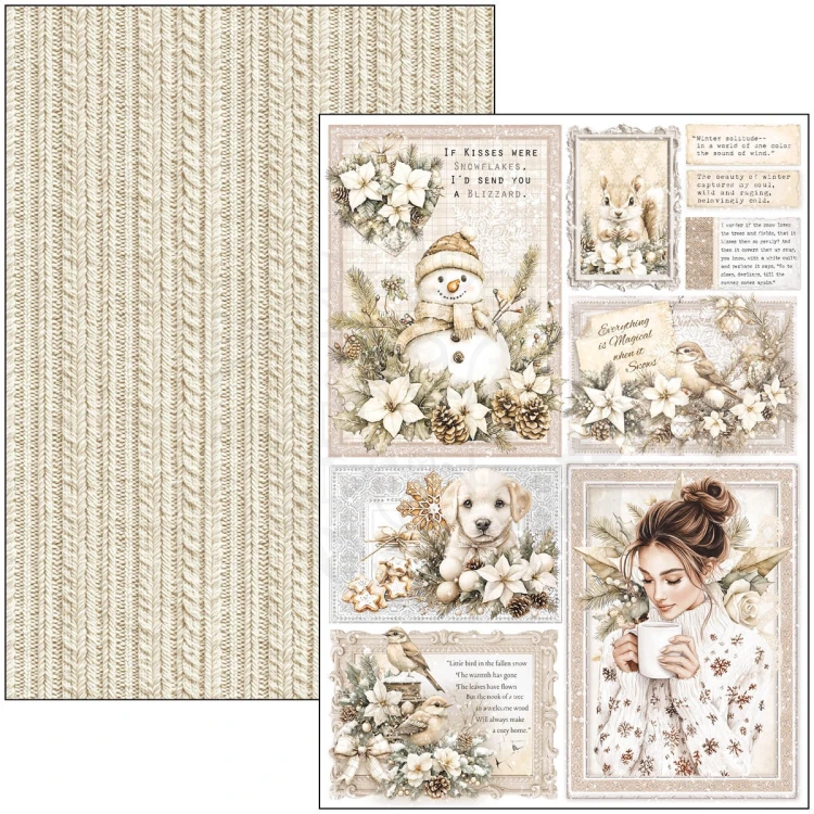 Zestaw papierów do scrapbookingu A4 Winter Season CBCL088 9 arkuszy Ciao Bella