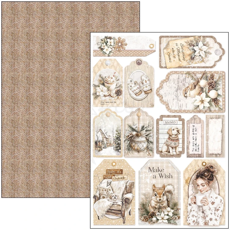 Zestaw papierów do scrapbookingu A4 Winter Season CBCL088 9 arkuszy Ciao Bella