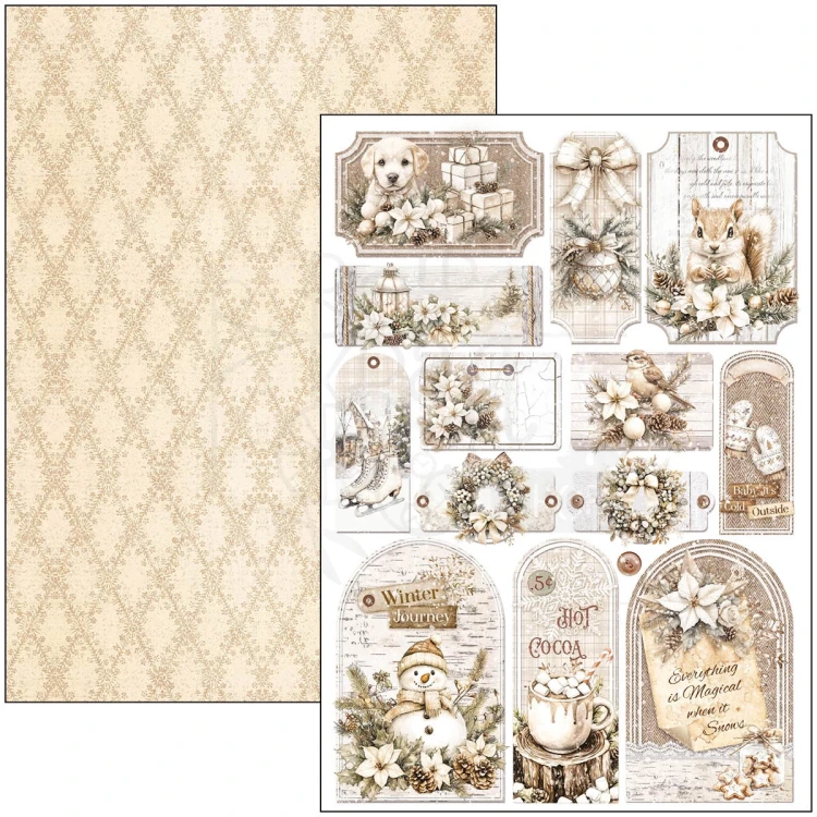 Zestaw papierów do scrapbookingu A4 Winter Season CBCL088 9 arkuszy Ciao Bella