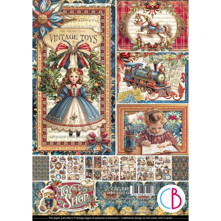 Zestaw papierów do scrapbookingu 30x30 Toy Shop CBCL089 8 arkuszy Ciao Bella