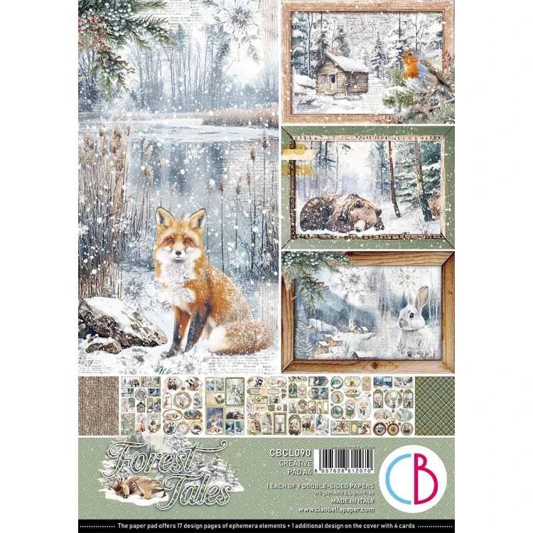 Zestaw papierów do scrapbookingu A4 Forest Tales CBCL090 9 arkuszy Ciao Bella