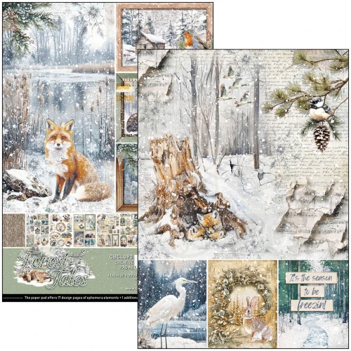 Zestaw papierów do scrapbookingu A4 Forest Tales CBCL090 9 arkuszy Ciao Bella