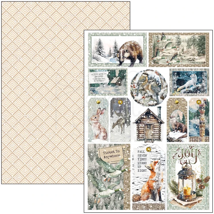 Zestaw papierów do scrapbookingu A4 Forest Tales CBCL090 9 arkuszy Ciao Bella