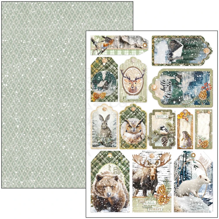 Zestaw papierów do scrapbookingu A4 Forest Tales CBCL090 9 arkuszy Ciao Bella