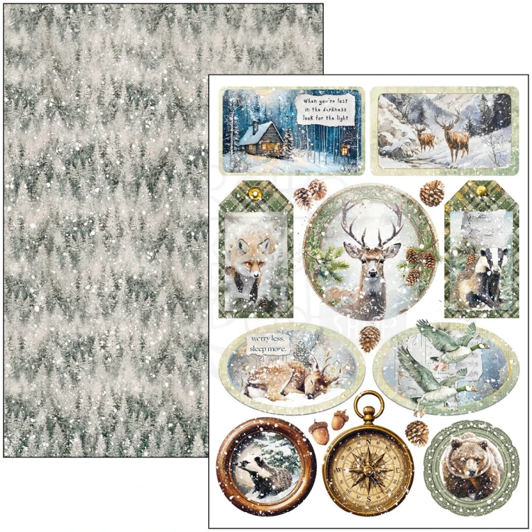 Zestaw papierów do scrapbookingu A4 Forest Tales CBCL090 9 arkuszy Ciao Bella