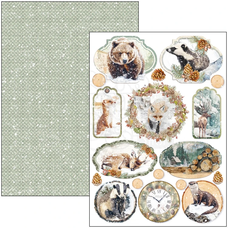 Zestaw papierów do scrapbookingu A4 Forest Tales CBCL090 9 arkuszy Ciao Bella