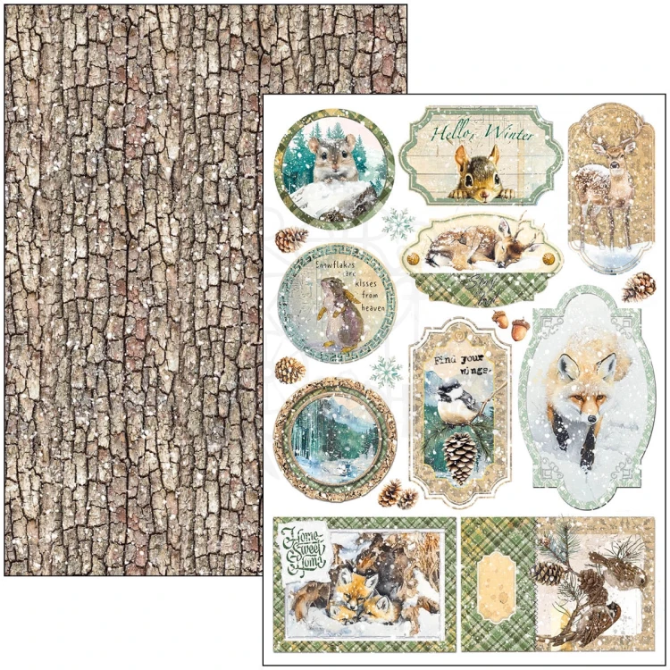 Zestaw papierów do scrapbookingu A4 Forest Tales CBCL090 9 arkuszy Ciao Bella