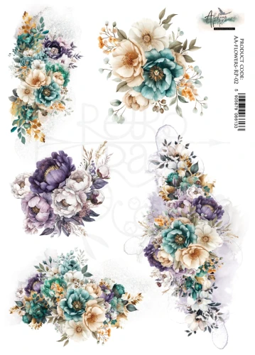 Papier ryżowy do decoupage A4 Kwiaty AA-FLOWERS-RP-02 Alchemy of Art