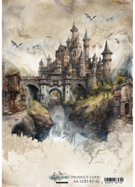 Papier ryżowy do decoupage A4 The Legends of the Dragons Zamek AA-LOD-RP-02 Alchemy of Art