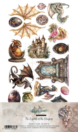 Zestaw papierów 15x30 dodatki do samodzielnego wycięcia The Legends of the Dragons AA-LOD-10 Alchemy of Art