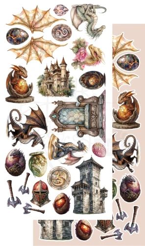 Zestaw papierów 15x30 dodatki do samodzielnego wycięcia The Legends of the Dragons AA-LOD-10 Alchemy of Art