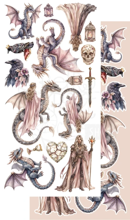 Zestaw papierów 15x30 dodatki do samodzielnego wycięcia The Legends of the Dragons AA-LOD-10 Alchemy of Art