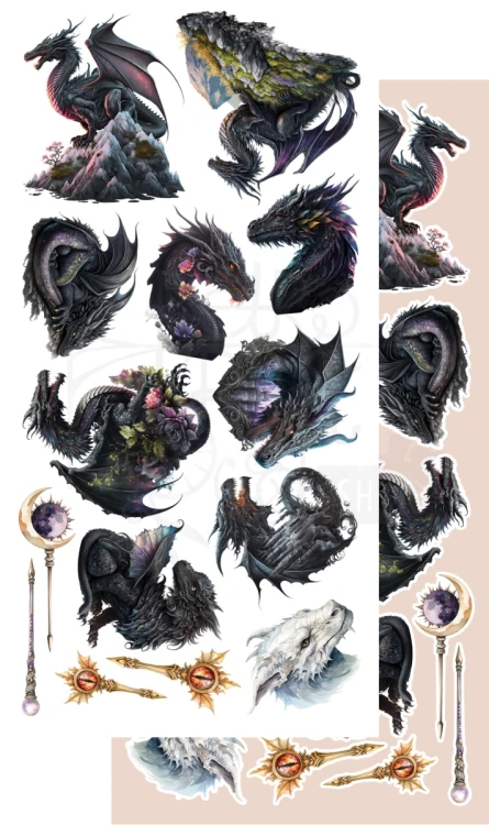 Zestaw papierów 15x30 dodatki do samodzielnego wycięcia The Legends of the Dragons AA-LOD-10 Alchemy of Art