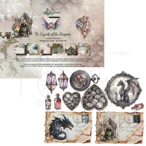 Zestaw papierów do scrapbookingu 20x20 The Legends of the Dragons AA-LOD-08 Alchemy of Art