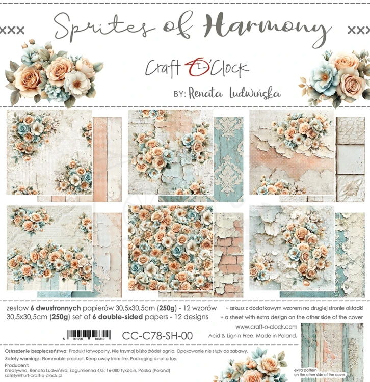 Zestaw papierów do scrapbookingu 30x30 Sprites of Harmony CC-C78-SH-00 Craft O'Clock