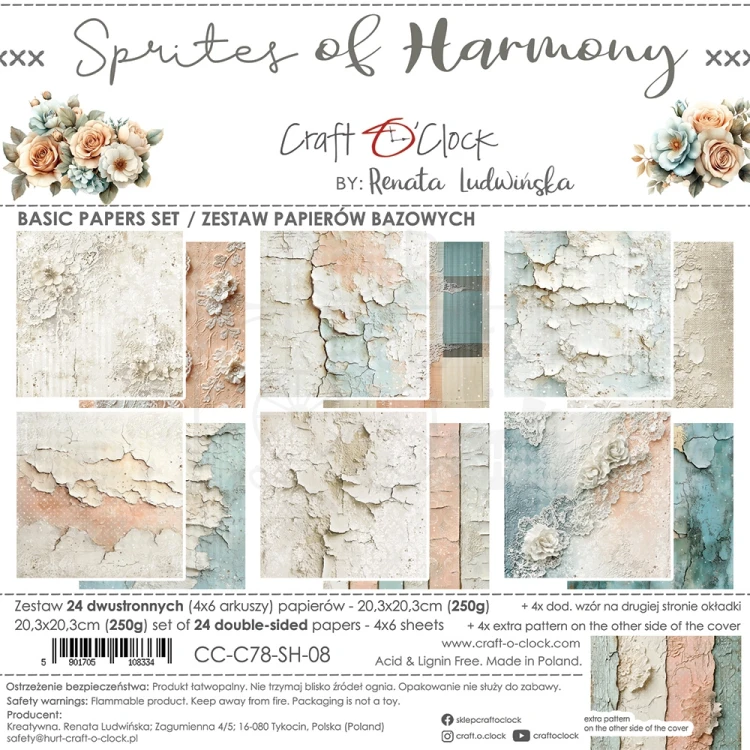 Zestaw papierów do scrapbookingu 20x20 Sprites of Harmony Basic CC-C78-SH-08 Craft O'Clock