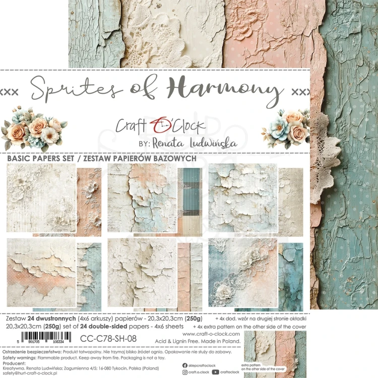 Zestaw papierów do scrapbookingu 20x20 Sprites of Harmony Basic CC-C78-SH-08 Craft O'Clock