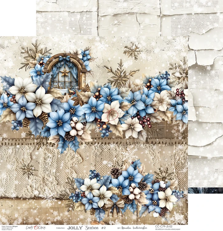 Zestaw papierów do scrapbookingu 30x30 Jolly Season CC-C79-JS-00 Craft O'Clock