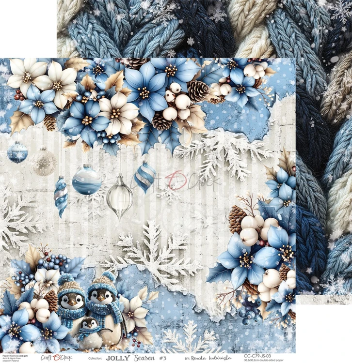 Zestaw papierów do scrapbookingu 30x30 Jolly Season CC-C79-JS-00 Craft O'Clock